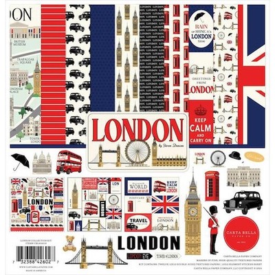 Carta Bella London 12''x12'' doppelseitige Papierunterlage 13 Stck.