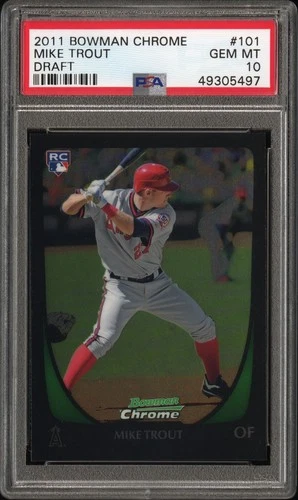 🔥 2011 BOWMAN CHROME DRAFT MIKE TROUT #101 ROOKIE RC GEM MINT PSA 10 🔥