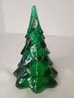 Fenton Art Glass Emerald Green Christmas Tree With Label 7" Tall Holiday