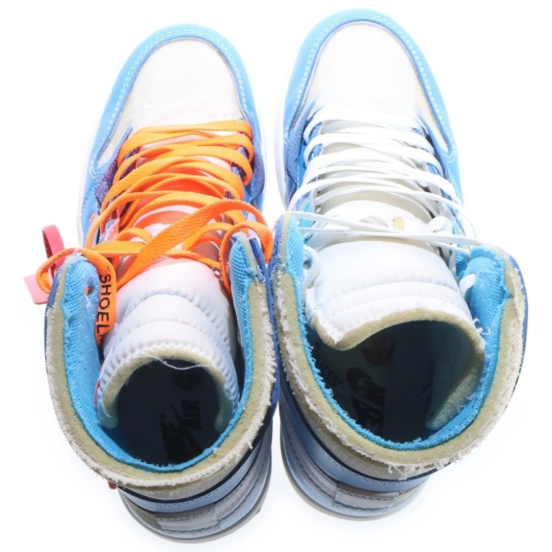 NIKE XOFF-WHITE AIR JORDAN 1 POWDER BLUE UNC OFF-WHITE HIGH CUT SNEAKERS Used fd thumbnail 4