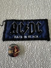 Vintage 80  s AC   DC BACK IN BLACK PATCH  PIN