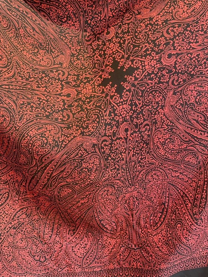 Bufanda cuadrada de seda vintage roja negra cachemira accesorio de moda para mujer #A6 Foto 3 de 3