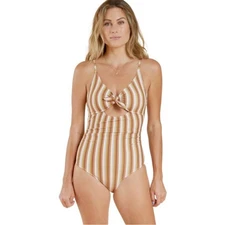 RYLEE + CRU Bow Front Striped One-Piece Swimsuit Beach Vacation Size L