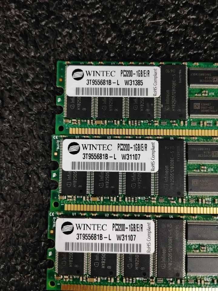 Wintec SuperMicro 3GB (3 x 1 GB) 3T955681B-L PC3200 ECC REG Server Ram - Image 2 of 4