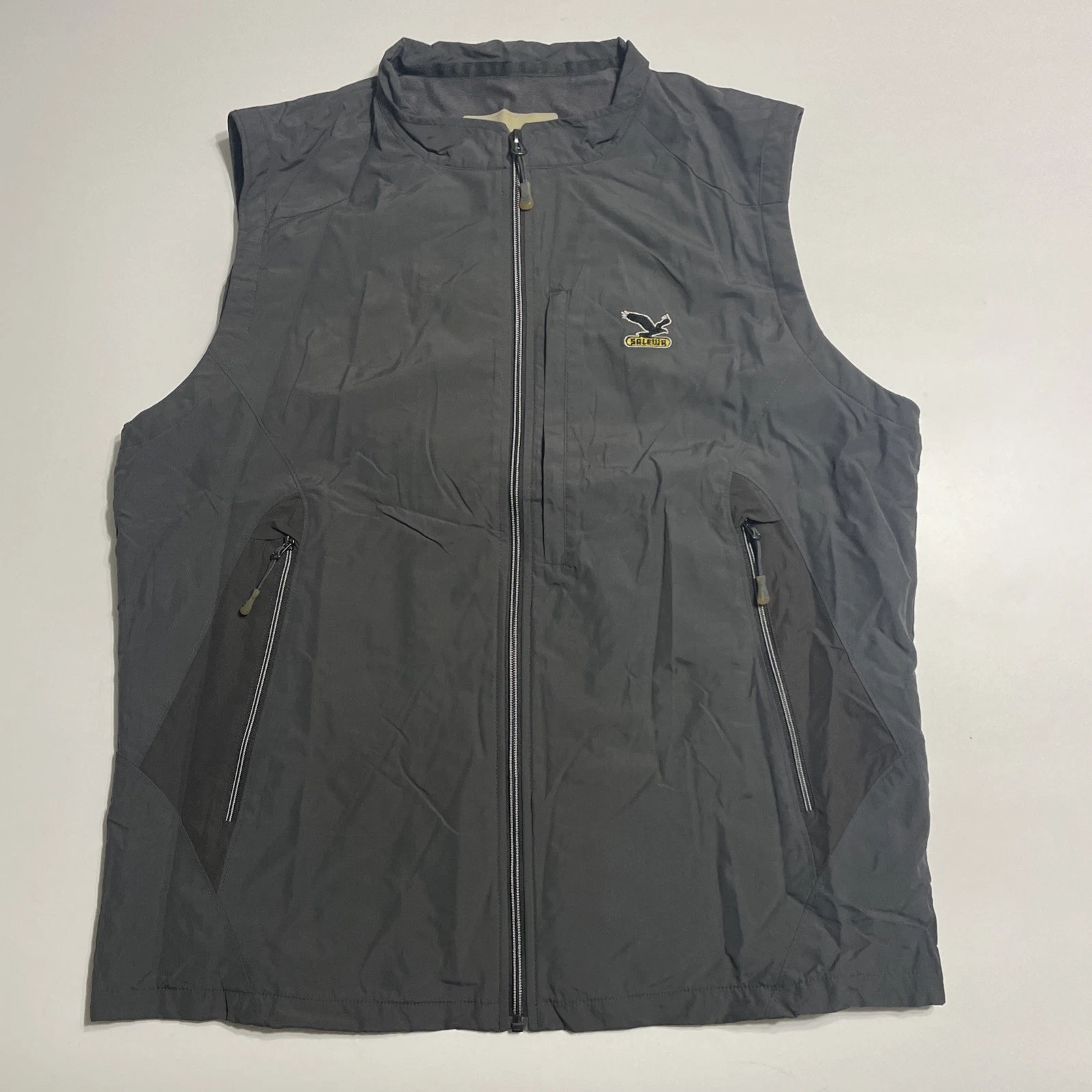 Vtg SALEWA Nylon Tapping Vest Mens XL EU 52 Gray Outdoors Multi Pockets Hiking