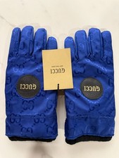 Gucci -Off the Grid Blue Nylon Gloves- Mens 8
