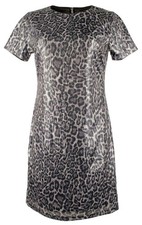 Michael Kors Women's Sequin Animal Print T Shirt Mini Dress