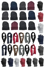 Yacht & Smith 12 Pack Unisex Bulk Cold Weather Winter Kits - Hats Gloves Scarves