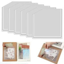 6Pcs Clear Adhesive Pockets Clear Corner Pockets Self Adhesive Planner Pocket...