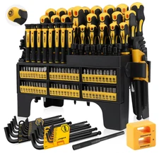 140-Piece Magnetic Screwdriver Set with Hex Keys, Precision Driver & Magnetizer
