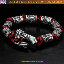 Viking Rune Axe Paracord Bracelet Norse Celtic Survival Rope Wristband Mens Gift
