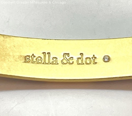 Stella & Dot Beaded Gold Tone BOHO Cuff Bracelet 16.2g - Picture 2 of 4