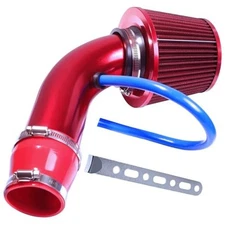 3 Inch Universal Cold Intake Pipe Induction High Flow Pipe Kit (Red) Red Intake