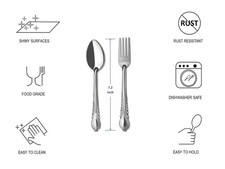Forks and Spoons 12 Pieces Stainless Steel Cutlery Silverware Flatware Tableware