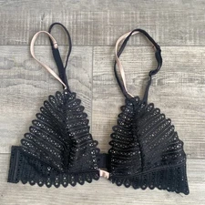 LIVY Black Triangle Uppernight Bralet Bralette Bra Size S