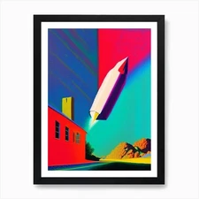 Comet Abstract Modern Pop Space Art Framed Wall Art Poster Canvas Print Picture
