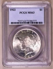 1922 Peace Dollar PCGS MS63 ***RARE ORIGINAL BLAST WHITE COIN***