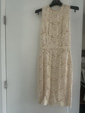 Dolce & Gabbana Beige Floral Lace Sleeveless Sheath Women's Dress Authentic