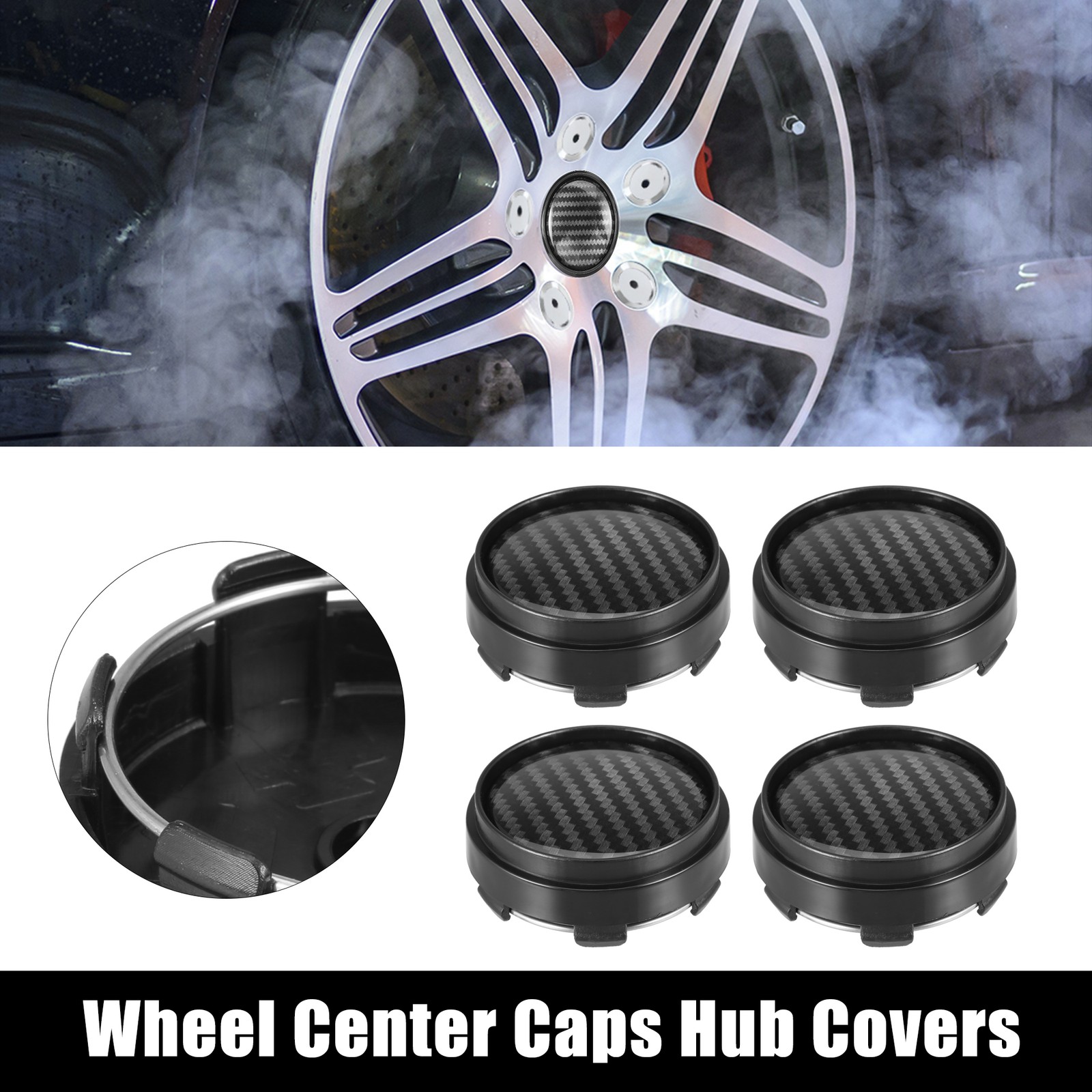 4pcs 63mm 66mm Wheel Center Hub Caps Hubcaps Covers Universal for Car Black