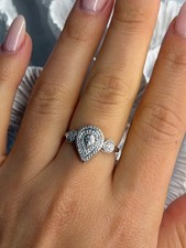 925 Sterling Silver Diamond Ring Size 7