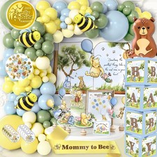 269 Pieces Winnie Baby Shower Decorations Kit, All-in-1 Whimsical the Pooh Pa...