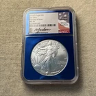 2024 (P) SILVER EAGLE STAR PRIVY NGC MS70 FIRST DAYGAUDIOSOSIGNED BLUE CORE H006