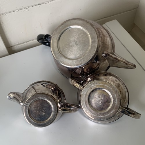 Vintage Silver Plated Tea Pot Creamer Sugar Bawl Set GOLD CRAFT EPNS - Picture 7 of 12