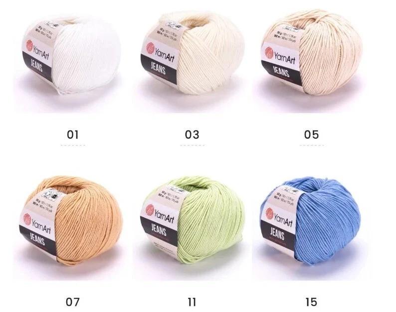 YARN  YarnArt Jeans Yarn, Cotton Yarn, Yarn for crocheting