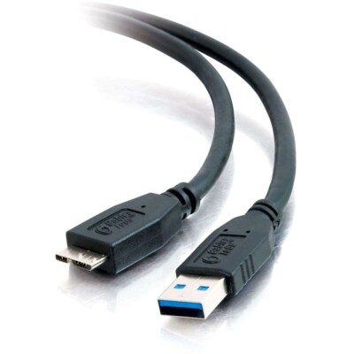 C2G 3FT USB Typ-A Stecker auf Micro USB Typ-B Steckerkabel - Schwarz