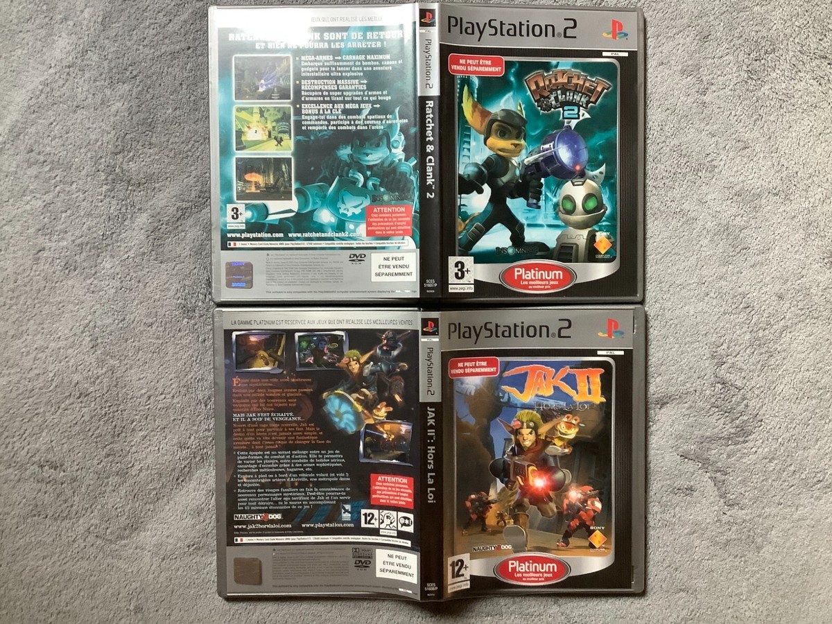 Console PS2 + Jeux Ratchet & Clank 2 Et Jak 2 - Lot Bon état
