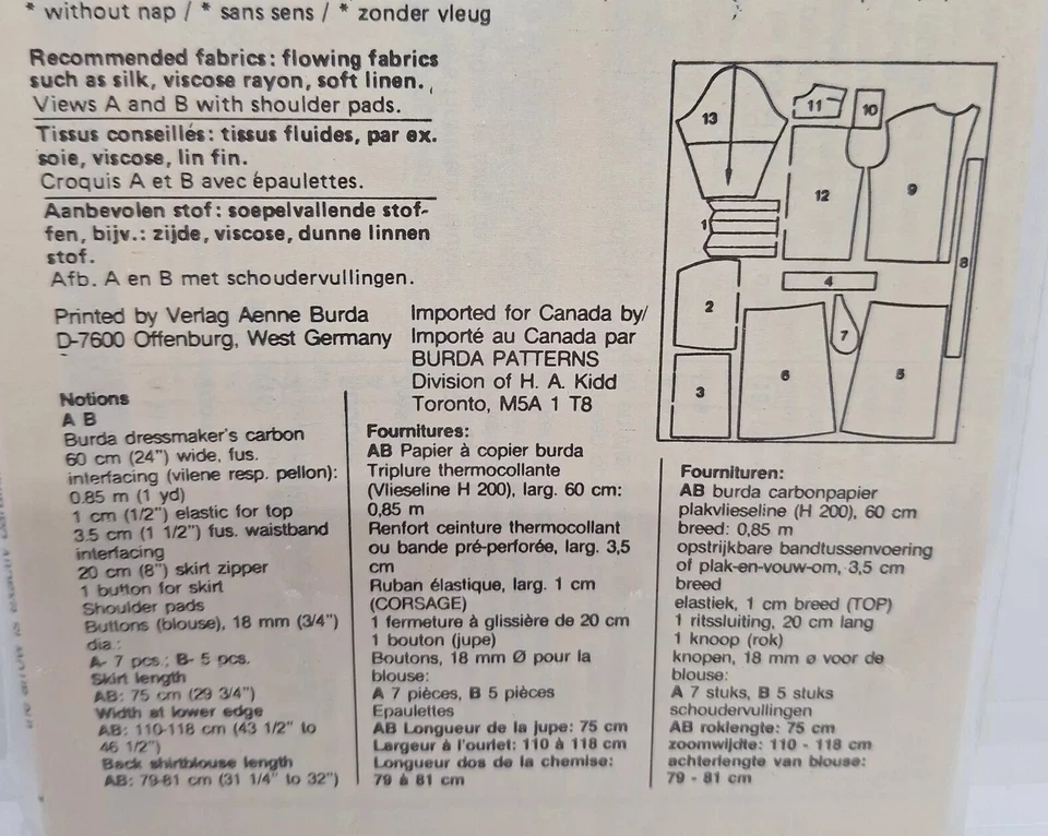 Burda 5210 Misses Jacket Skirt Top Sz 16 - 26 Pattern Uncut FF OOP - Image 4 of 4