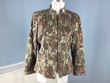 Doncaster Signature Velvet Silk Metallic Blazer jacket Cocktail Brocade M 8 Chic
