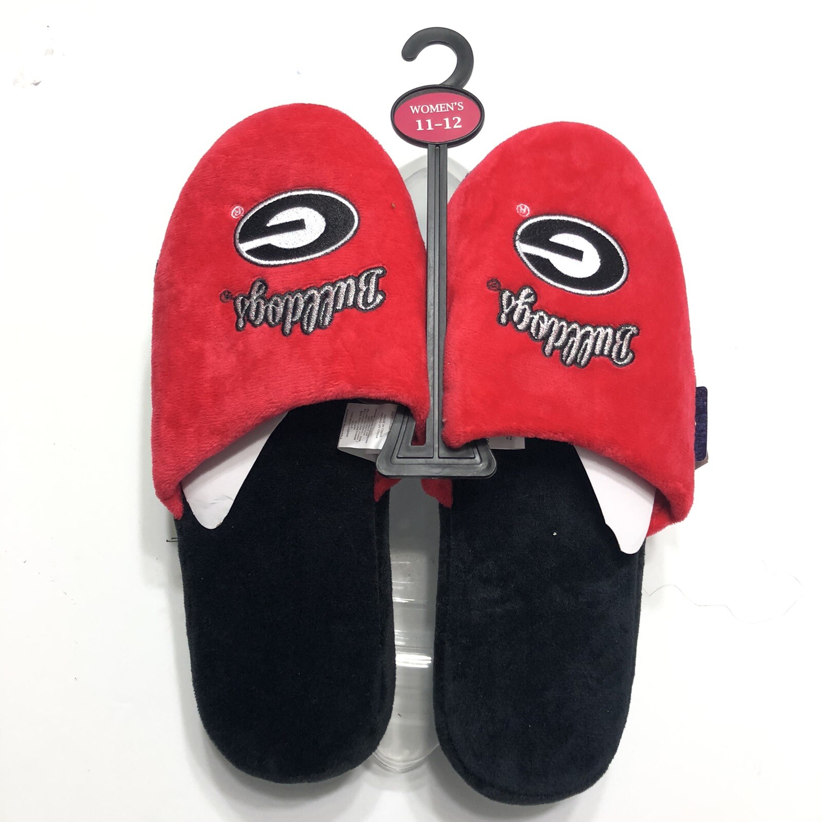 Georgia Bulldogs Red Black Slippers 11-12 Women NEW Color Block Shoes Flip  Flops | eBay