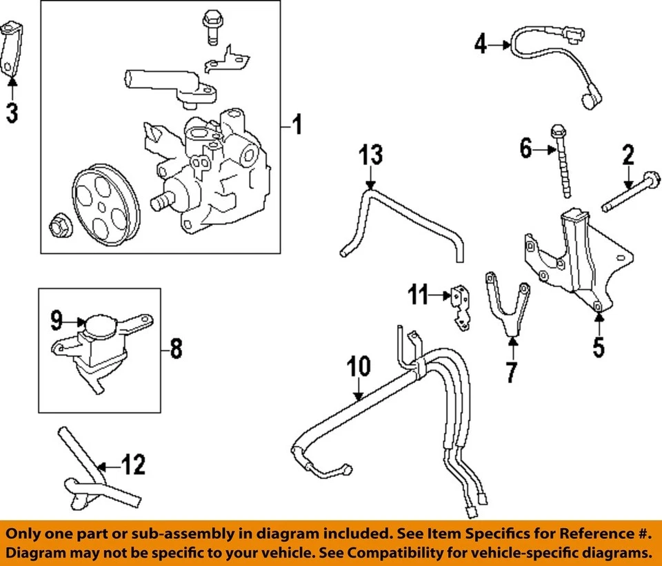 Bomba de direção hidráulica usada serve: 2013 Subaru Impreza 2.5L STi grau A - Imagem 3 de 4