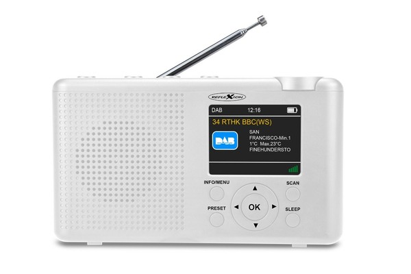 Reflexion TRA23DAB Tragbares Radio Mit Wiederaufladbaren Akku Weiß-image