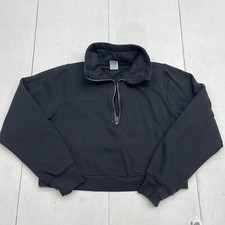 All In Motion Black Crop 1/2 Zip Pullover Sweatshirt Women  s Size Small