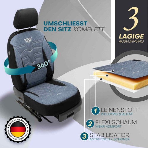 Fundas de asiento de coche Prime adecuadas para Mazda CX-5 2. Gen. desde 2017 (negro-azul) | NUEVO - Imagen 2 de 12