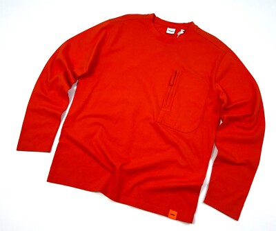 Auth Men's ASPESI Orange Lightweight Sweatshirt Cotton Long Sleeve Size S/M