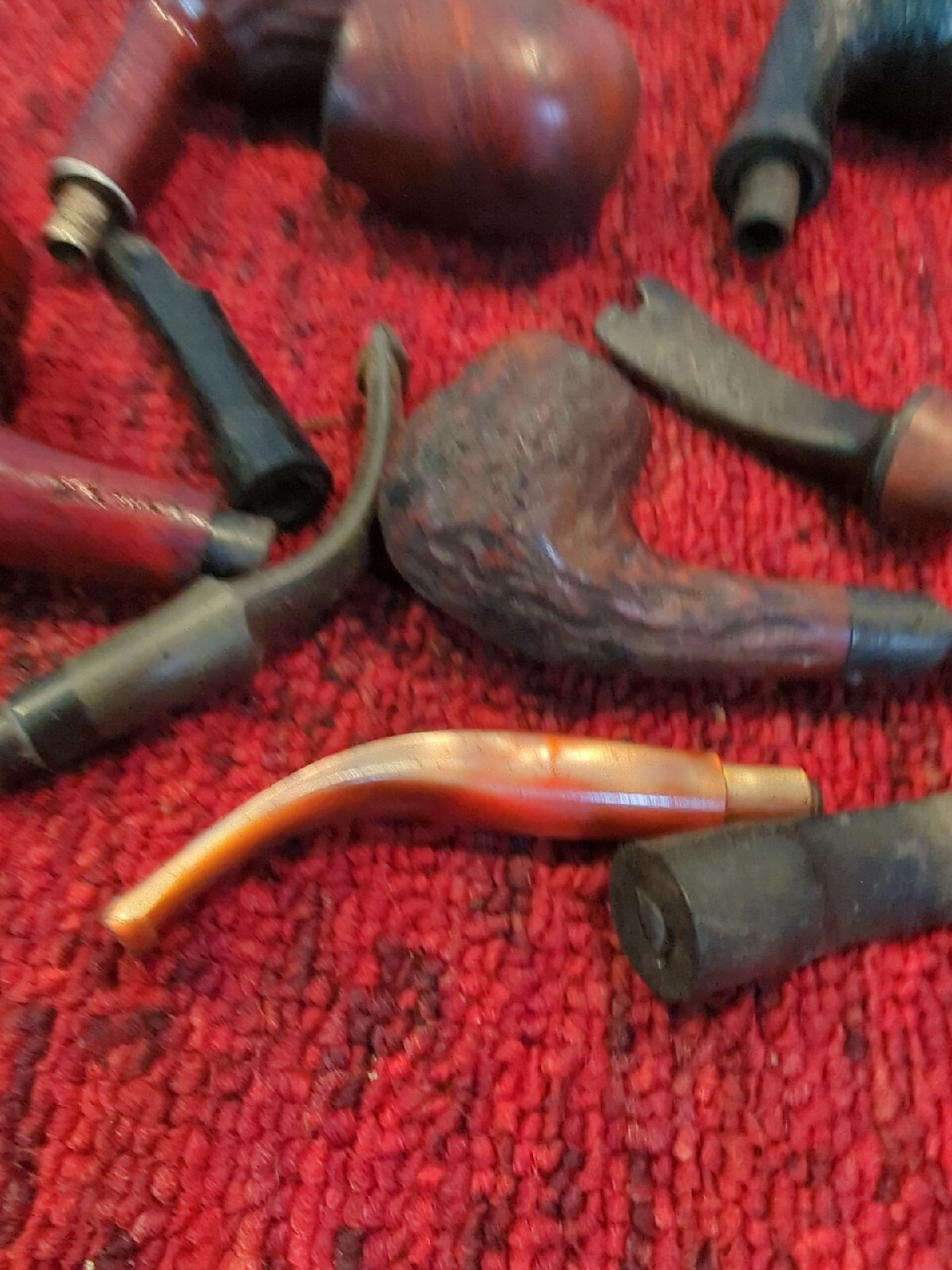 LOT OF WOOD SMOKING PIPES & PARTS CIGAR PAPYRATE TOBACCO STUMMEL STEMS