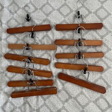 Wood Wooden Clip Pants Skirts Hangers Lot of 11