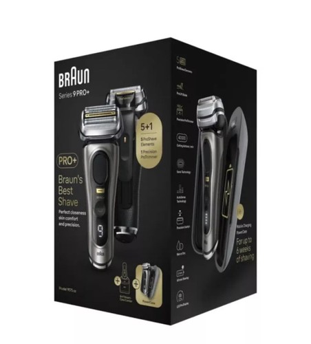 Braun Series 9 Pro+ Shaver with Cleaning, Charging Station & Power Case 9575cc**
