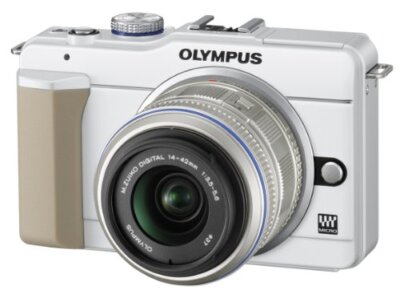 OLYMPUS Mirrorless SLR EPL1S1442KWHT 12.3 MP Lens Kit Micro Four Thirds White