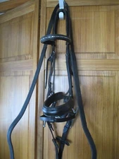 Black Albion KB Competition Pressure Relieving Snaffle bridle, Warmblood size