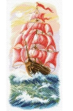 "Red Sails" Printed Cross Stitch Canvas Collection D'arts 1640