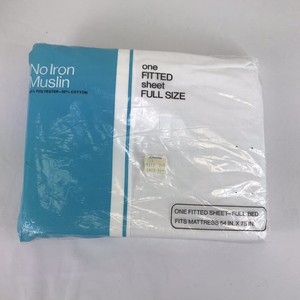 VTG-JC-Penney-No-Iron-Muslin-One-Fitted-Sheet-Full-Size-Fits-Mattress-54-034-x-75-034