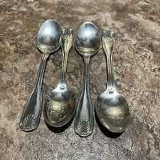 7 1/2" SOUP SPOON  WALLACE  COUNTRY SHELL  18-10 STAINLESS STEEL CHINA LOT OF 4
