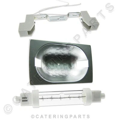 CATERING PARTS UK 300w JACKETED GANTRY HEAT LAMP KIT BULB/HOLDER/REFLECTOR FOR HEATED FOOD DISPLAY