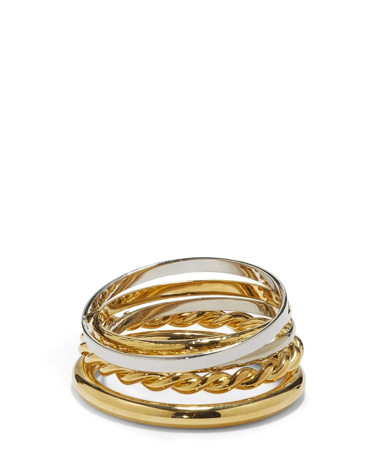 Vince Camuto 301343 Brazalete Pack de 5, Dorado/Rodio, Pequeño (VJ-601041) Foto 3 de 4