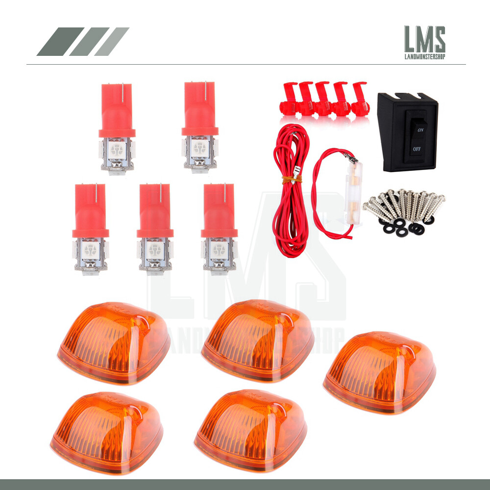 5Pcs Red T10 5050 LED Cab Marker Lights 12V for Dodge Ford Trucks  