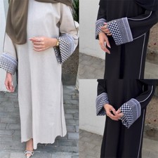 Muslim Women Elegant Maxi Dress Abaya Dubai Kaftan Islamic Ramadan Party Robe